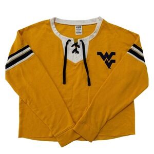 Victoria's Secret PINK Cropped Hoodie West Virginia University WVU Size S (126)